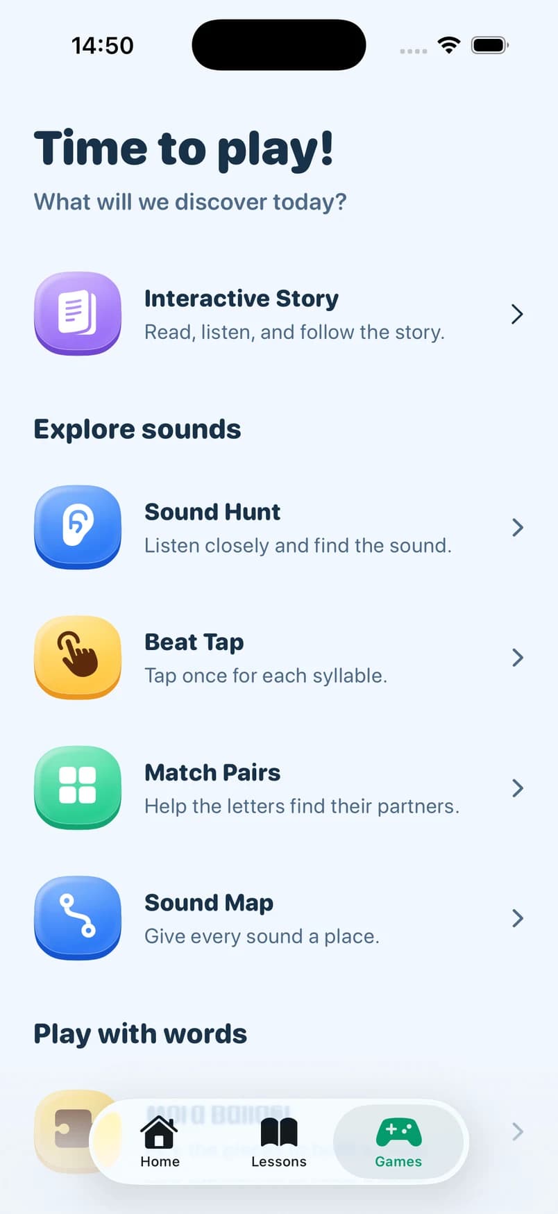 Playful learning activities in Easyspell