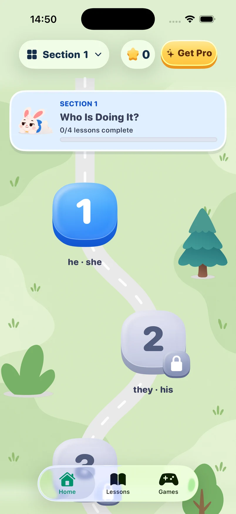 Easyspell’s new learning journey, with colorful lesson steps